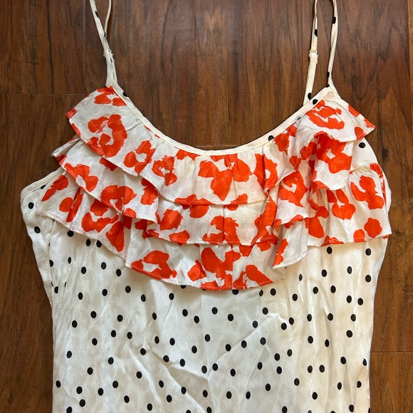 RIXO Polka Dot Dress With Ruffles Women’s Size Medium - Picture 3 of 8